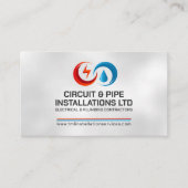 プロフェッショナル電気・配管工事請負業者 名刺 (正面)