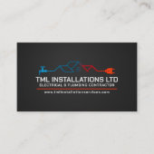 プロフェッショナル電気・配管工事請負業者 名刺 (正面)