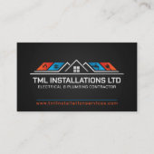 プロフェッショナル電気・配管工事請負業者 名刺 (正面)