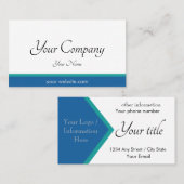 プロフェッショナル青ミニマル 名刺 (正面/裏面)