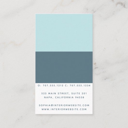 プロフェッショナル青モダン幾何 名刺 (裏面)