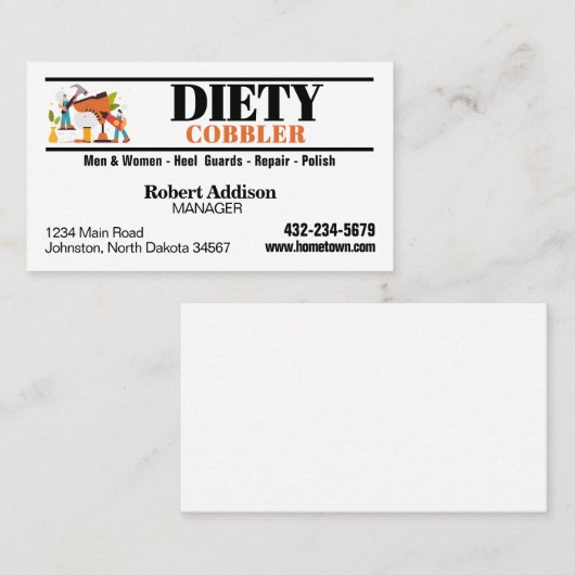 プロフェッショナル靴修理名刺 名刺 (正面/裏面)
