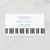 プロフェッショナル音楽先生 |ピアノの鍵 名刺 (裏面)