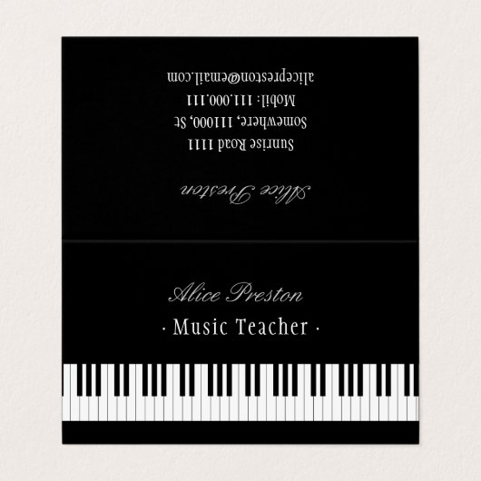 プロフェッショナル音楽先生|ピアノ鍵 名刺 (外部フラット)