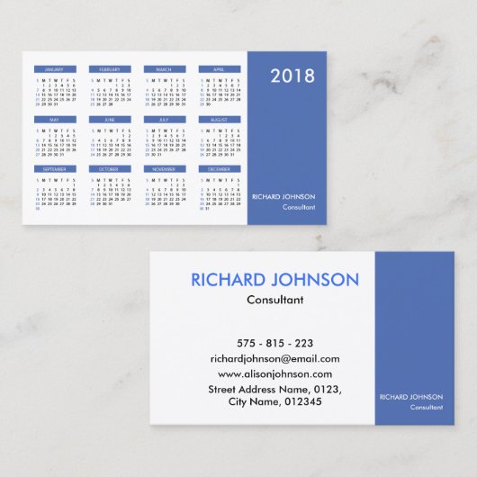 プロフェッショナル頭が切れるカレンダー名刺 名刺 (正面/裏面)
