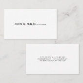 プロフェッショナル頭が切れるモダンデザインエレガントプレーン 名刺 (正面/裏面)