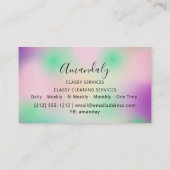 プロフェッショナル額縁ホログラフスモークパープルピンク 名刺 (裏面)