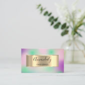 プロフェッショナル額縁ホログラフスモークパープルピンク 名刺 (スタンド正面)