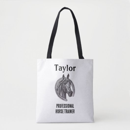 プロフェッショナル馬トレーナー白黒 ウマ科の トートバッグ (正面)