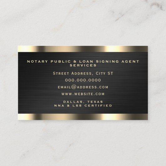 プロフェッショナル高級フェイク金属公証人 名刺 (裏面)