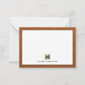 プロフェッショナル高級金ゴールドイニシャルロゴ ノートカード (裏面)