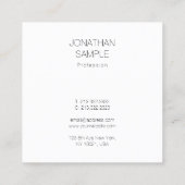 プロフェッショナル魅力的お洒落スクエアモダンプレーン スクエア名刺 (裏面)