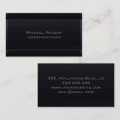 プロフェッショナル魅力的エレガント黒 名刺 (正面/裏面)