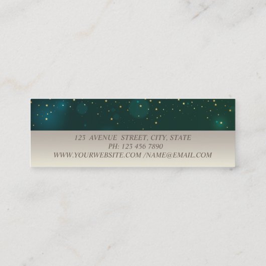 プロフェッショナル魅力的、蓮の花スターズグリーン スキニー名刺 (裏面)
