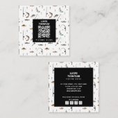 プロフェッショナル魚釣りガイド文字QRコード スクエア名刺 (正面/裏面)