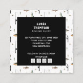 プロフェッショナル魚釣りガイド文字QRコード スクエア名刺 (裏面)