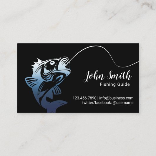 プロフェッショナル魚釣りガイド魚釣り文字 名刺 (正面)