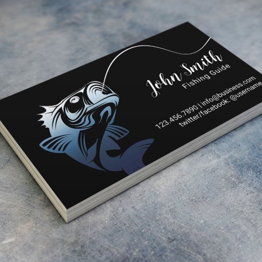 プロフェッショナル魚釣りガイド魚釣り文字 名刺