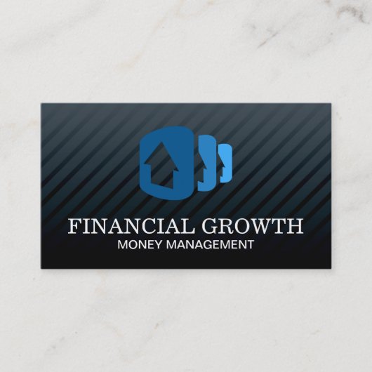 プロフェッショナル黒モダン | 積み上げ住宅 名刺 (正面)