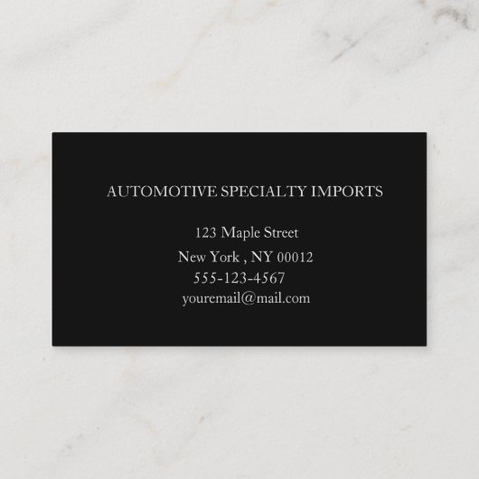 プロフェッショナル黒炭素繊維自動デザイン 名刺 (裏面)