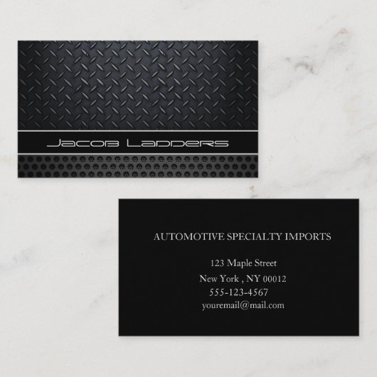 プロフェッショナル黒炭素繊維自動デザイン 名刺 (正面/裏面)