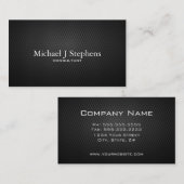 プロフェッショナル黒色炭素繊維テクスチャシンプル 名刺 (正面/裏面)
