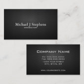 プロフェッショナル黒色炭素繊維テクスチャシンプル 名刺 (正面/裏面)