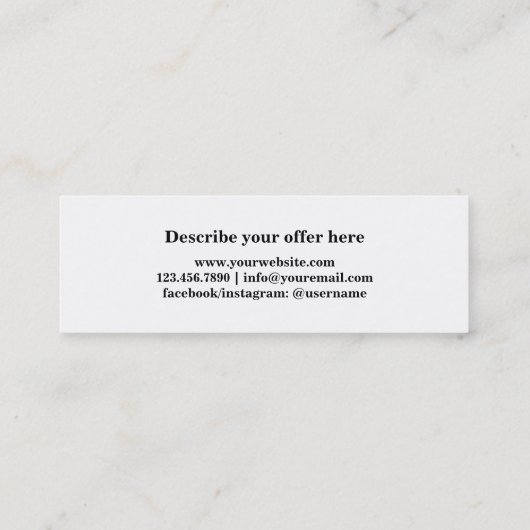 プロフェッショナル10パンチ顧客ロイヤリティ ロイヤリティカード (裏面)