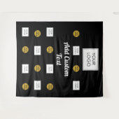 プロフェッショナル2カスタムビジネスロゴ黒の背景 タペストリー (正面(横))