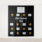 プロフェッショナル2カスタムビジネスロゴ黒の背景 タペストリー (正面)