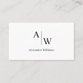 プロフェッショナル2モノグラム名シンプル基本ミニマル 名刺 (正面)