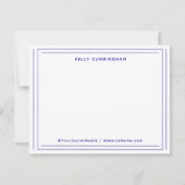 プロフェッショナル2モノグ縁どラムダークブルーフラット ノートカード (正面)