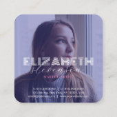 プロフェッショナル2写真ピンクと紫の抽象芸術 スクエア名刺 (裏面)