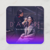 プロフェッショナル2写真ピンクと紫の抽象芸術 スクエア名刺 (正面)