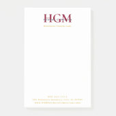 プロフェッショナル3レターモノグラムブルゴーニュ海軍金ゴールド ポストイット (正面)