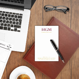 プロフェッショナル3レターモノグラムブルゴーニュ海軍金ゴールド ポストイット