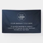 プロフェッショナル5'バナー付きビジネスロゴ 横断幕 (横)