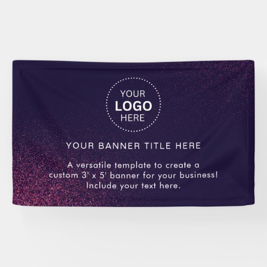 プロフェッショナル5'バナー付きビジネスロゴ 横断幕 (横)