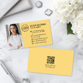 プロフェッショナル イエロー QRコード 写真 ロゴ 名刺