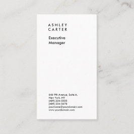 プロフェッショナル　エレガントホワイトプレーン　ミニマリストモダン 名刺