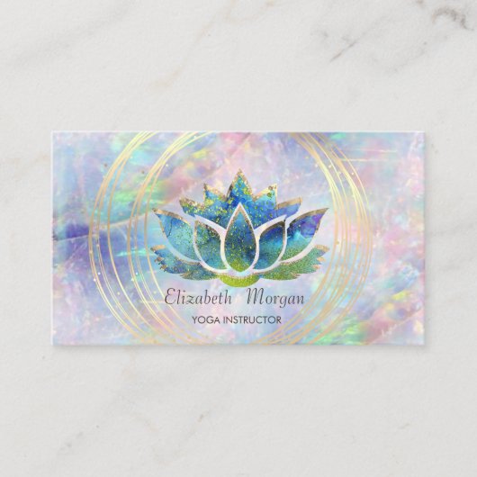 プロフェッショナル、エレガント金ゴールドサークルLotus Opal 名刺 (正面)