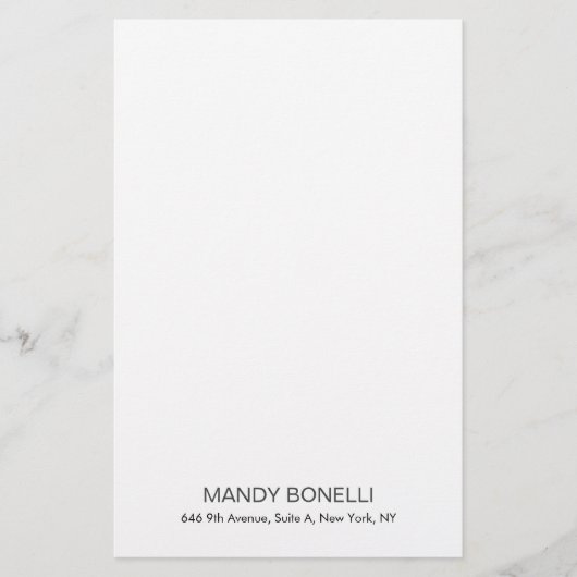 プロフェッショナル エレガント モダン トレンディ ミニマル 便箋 (正面)