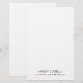 プロフェッショナル エレガント モダン トレンディ ミニマル 便箋 (正面/裏面)