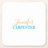 プロフェッショナル エレガント モダン ミニマリスト シンプル スクエアペーパーコースター (正面)