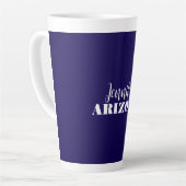 プロフェッショナル エレガント モダン ミニマリスト ダークブルー カフェラテマグ (左アングル)