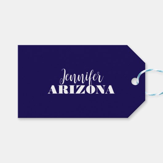 プロフェッショナル エレガント モダン ミニマリスト ダークブルー ギフトタグ (正面(横))