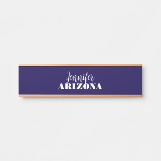 プロフェッショナル エレガント モダン ミニマリスト ダークブルー サインプレート (正面)