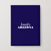 プロフェッショナル エレガント モダン ミニマリスト ダークブルー 缶バッジ (正面)