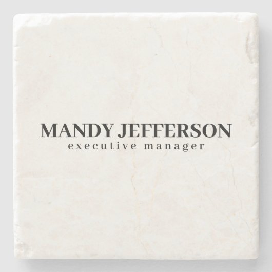 プロフェッショナル・エレガント・モダン・ミニマリスト・ネーム ストーンコースター (正面)
