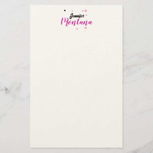 プロフェッショナル エレガント モダン ミニマリスト ネーム 便箋 (正面)